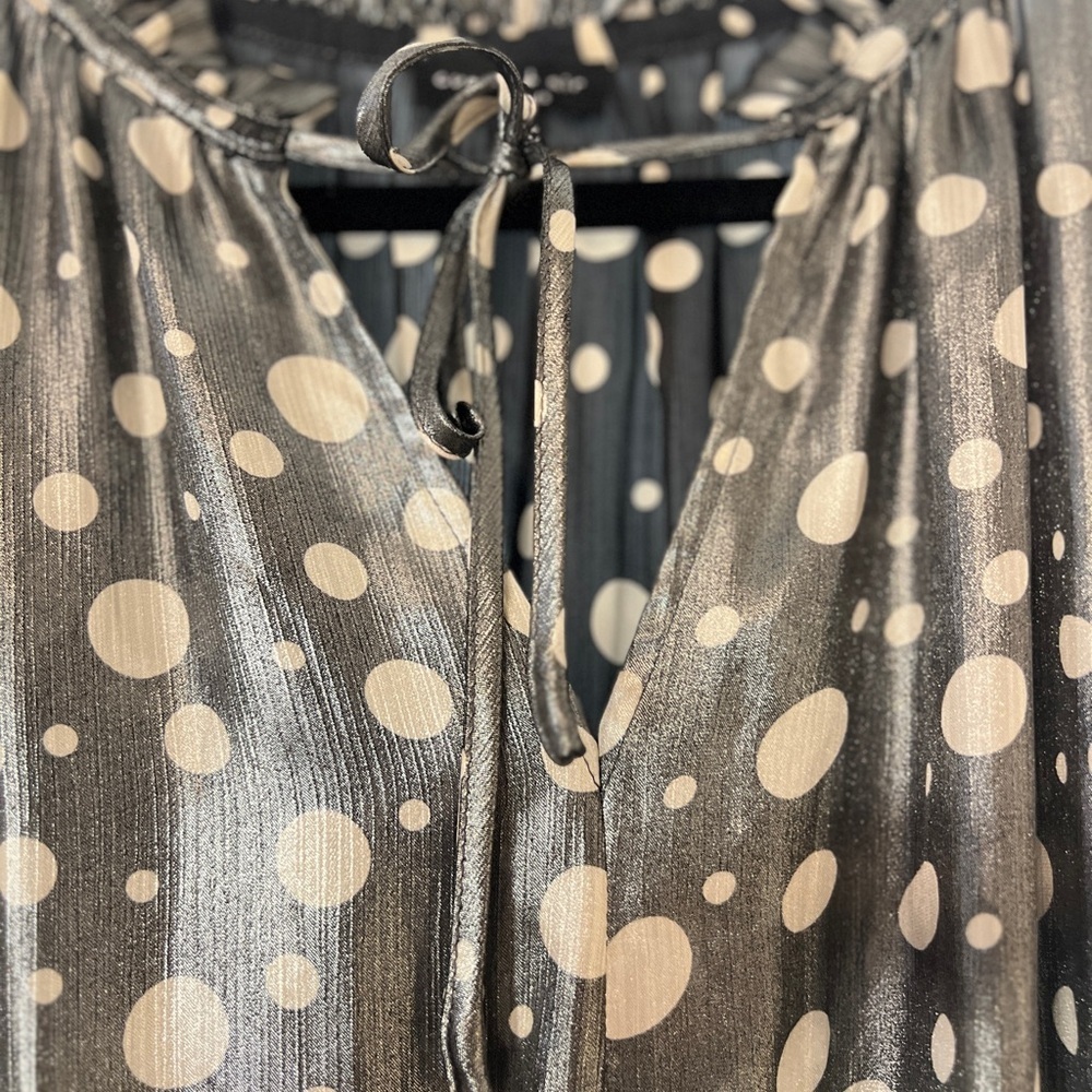 Anthropologie Current Air Metallic Polka Dot Dress – Size M​ - Picture 8 of 15